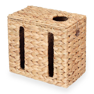 Dispensador de bolsas de supermercado de plástico y nailon de jacinto de agua tejido, precio económico, dispensadores de bolsas de basura naturales. - Product Image 3