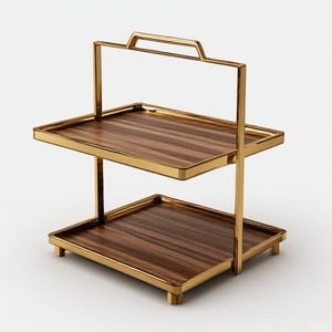 Support à gâteau élégant en laiton avec finition dorée luxueuse pour les célébrations de mariage, les présentations de desserts et la décoration de table haut de gamme - Product Image 1