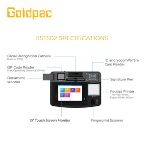 Thiết bị sinh trắc học ekyc đa chức năng để mở tài khoản từ xa và yêu cầu trong khách sạn bán lẻ nhận dạng ngân hàng - Product Image 3