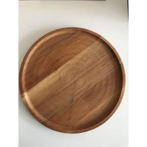 Assiette de présentation ronde en bois d'acacia artisanal, assiette à dîner en bois de manguier naturel de 13 pouces, sous-assiette décorative pour la décoration de mariage et de fête - Product Image 4