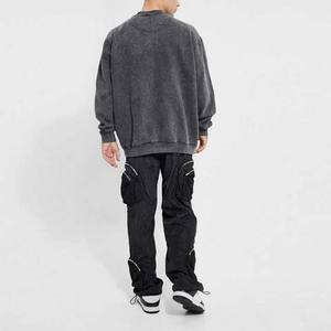 เสื้อฮู้ดดีไซน์กันริ้วรอย เนื้อผ้านุ่ม ระบายอากาศได้ดี สำหรับผู้ชาย ลวดลายย้อมสีแบบแอซิดวอช คอกลม เสื้อสเวตเชิ้ตแบบใหม่ล่าสุดสำหรับผู้ชาย ลวดลายย้อมสีแบบแอซิดวอช - Product Image 3