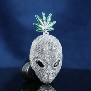 Hip Hop Bling Gold Plated Iced Out VVS Moissanite V for Vendetta Rapper Sterling Silver 925 Custom Mask Pendant - Product Image 2