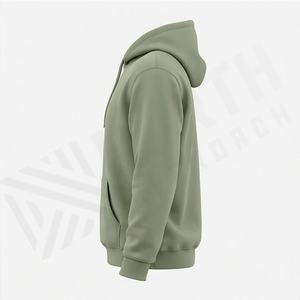 Sweat à capuche brodé avec logo, en molleton de coton de qualité supérieure, teinture unie, coupe oversize, personnalisable avec votre marque et couleur, style streetwear - Product Image 3