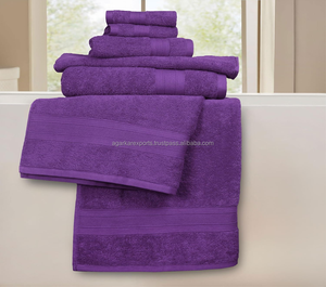 Ensemble de serviettes de bain en coton 400 GSM de qualité supérieure, douces et absorbantes, pour le visage, les mains, les cheveux, tapis de bain, hôtel, spa, resort, gym, voyage, camping - Product Image 1