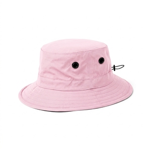 Chapeau Bob Rose Personnalisé en Toile Couleur Unie Unisexe Décontracté Printemps-Été - Product Image 3