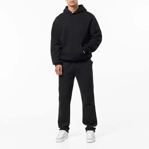 Sudadera con capucha y cordón ajustable BLACK FIT, forro polar, bolsillo canguro, puños y dobladillo acanalados, 400g, forro polar cepillado, informal de invierno - Product Image 4