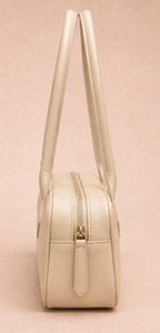Premium <b>Cream</b> Genuine Leather Vintage <b>Handbag</b> Women Minimalist Structured Shoulder Tote ZIP Closure Polyester Lining Elegant - Product Image 3