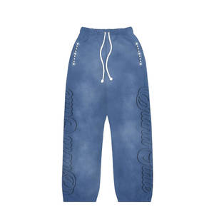 Ensemble sweat-shirt et pantalon de survêtement style baggy, effet délavé soleil, couleur unie, avec votre marque privée, ensemble 2 pièces unisexe - Product Image 5