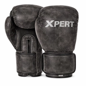 Gants de boxe en cuir véritable Vintage Fighter by Xpert MMA Sanda Kick Boxing avec sangle de poignet réglable - Product Image 1