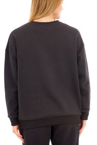 Sudadera de algodón 100% suave al tacto con logo frontal para mujer, de manga larga, ideal para entrenamiento y gimnasio, color negro, superventas de invierno. - Product Image 5