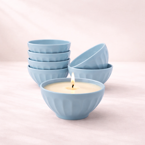 Peach Matte Ceramic <b>Candle</b> Vessel Wide Bowl Thick Wall Heat Resistant Smooth Finish Single Wick Luxury Reusable Home Decor - Product Image 5
