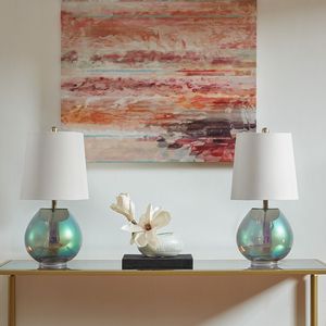 Lampe de table en verre iridescent Ranier, décoration élégante et stylée pour la maison - Product Image 1