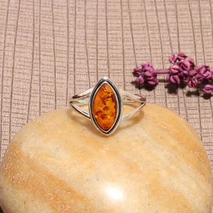 Bague ovale en ambre baltique véritable, argent sterling 925, bijoux faits à la main, fournisseur en gros - Product Image 2