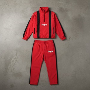 Ensemble de survêtement 2 pièces personnalisé streetwear pour femmes et hommes, coupe-vent imprimé à capuche, léger et oversize, idéal pour la gym - Product Image 4
