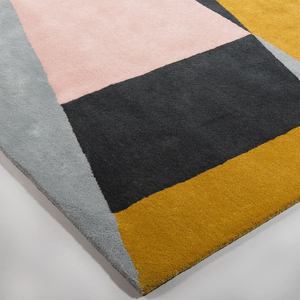 Luxury Hand Tufted New Zealand Wool Geometric Area Rug Modern Color <b>Block</b> Living Room Carpet Custom Manufacturer - Product Image 3