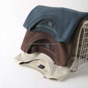 Mode surdimensionné unisexe brodé de haute qualité sweat-shirt uni à col rond en coton french terry sweat-shirts pour hommes - Product Image 1