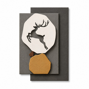 Sculpture murale moderne en fer forgé motif cerf, pièce décorative abstraite contemporaine pour l'intérieur de la maison - Product Image 1