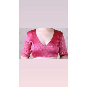 ผ้าไหมเนื้อนุ่มสีม่วง Elite Weaves ลาย Bandhani Leheriya Zari ทอแบบอินเดียและปากีสถาน น้ำหนัก 650 กรัม - Product Image 1