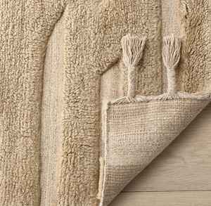 Alfombra de Lana Neutral de Lujo, Diseño Abstracto |   Alfombra de Pelo Corto Suave Anudada a Mano, Antideslizante, Apta para Mascotas, 1 Pieza, para Sala de Estar, Dormitorio, Hogar - Product Image 4