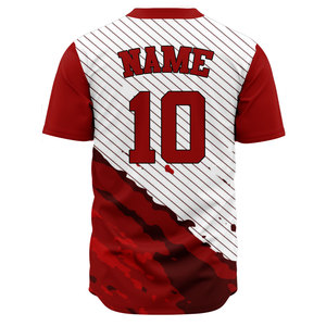 เสื้อเบสบอลพิมพ์ลายสำหรับผู้ใหญ่ สวมใส่สบายและดูดีแบบสปอร์ต ชุดยูนิฟอร์มซอฟต์บอลสำหรับผู้ใหญ่ ดีไซน์ใหม่ลายทาง - Product Image 2