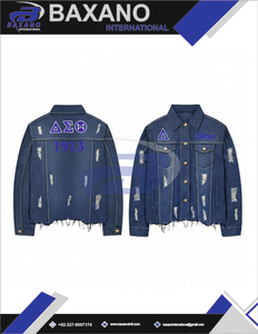 Delta | Sigma | Theta DST Sorority Ripped Denim <b>Jacket</b> - Product Image 6