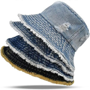Chapeaux Bob Unisexe Personnalisables en Jean Vierge Délavé, 100% Coton, Protection Solaire, Toutes Saisons, Meilleures Ventes, Haute Qualité, Prix Raisonnable - Product Image 2