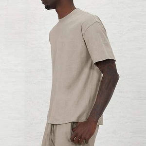 Men O Neck Solid Color Blank <b>Plain</b> T Shirt 220 Gsm Heavyweight Cotton Short Sleeves <b>Tshirts</b> Wholesale Oversized Sports T-Shirts - Product Image 2