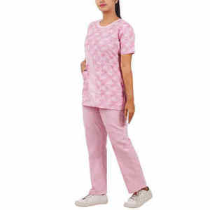 Uniforme Médico Estampado Rosa, Ropa de Trabajo de Enfermería, Conjunto de Dos Piezas, Túnica y Pantalones de Hospital, Personalizado OEM - Product Image 4