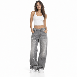 Baggy <b>Jeans</b> For Teen Girls Boys Loose Fit Denim Pants Trendy Casual Streetwear Fashion Wholesale Supplier - Product Image 1