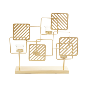 Porte-bougie en fer moderne, élégant et durable, résistant à la chaleur, écologique, pièce maîtresse décorative pour la maison, mariages et événements festifs - Product Image 1