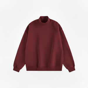 เสื้อสเวตเตอร์คอเต่าโอเวอร์ไซส์สำหรับผู้หญิง สีพื้น แขนยาวทรงหลวม ผ้าถักจากผ้าฝ้าย ใส่ได้ในฤดูใบไม้ร่วง - Product Image 3