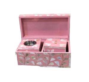 Caja de Incienso Artesanal Ecológica con Incrustaciones de Madreperla Rosa, Aromática, para Fragancia del Hogar - Product Image 2
