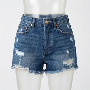 Shorts de Mezclilla Casuales de Cintura Media para Mujer, Cómodos, Transpirables, Personalizados, Prenda de Moda Premium para Verano - Product Image 1