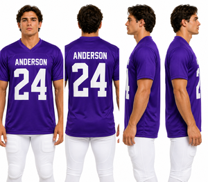 Maillot de football américain violet personnalisé pour hommes, maillot de football vierge, maillot d'équipe personnalisé, chemise de sport athlétique - Product Image 4