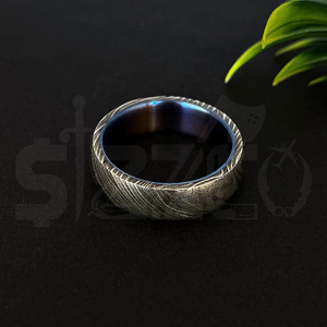 Hot Selling Handmade Damascus Steel <b>Ring</b> for <b>Men</b> Women Wedding Band Fashion Party <b>Ring</b> Custom Latest Design OEM Supplier - Product Image 2