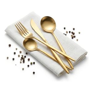 Modern Matte Gold Flatware <b>Set</b> Durable Stainless Steel Cutlery <b>Set</b> Wedding Party Restaurant Royal Dinner <b>Set</b> Dishwasher Safe - Product Image 4