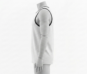 Men's White <b>Mesh</b> Tank Top Round Neck Sleeveless Breathable Regular Fit All Seasons 100% Polyester Solid Color Basketball Apparel - Product Image 3