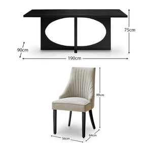 Ensemble de table à manger rectangulaire en teck massif Mon Lapin, style minimaliste - Product Image 6