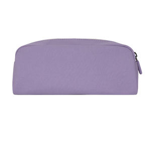 Zipper Closure and Brand Patch A5 Size <b>Stationery</b> <b>Set</b> Water-Resistant SENDA Lavender Nylon Simple Pencil Case - Product Image 3