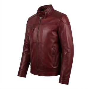 Chaqueta de Lona y Cuero PU para Hombre, Estilo Casual, Cuello Alto, Corte Ajustado, Suave, Ligera, Transpirable, Moda Otoñal, Estilo Motociclista - Product Image 2