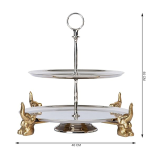 Support à gâteaux en métal, présentoir élégant pour pâtisseries, idéal pour mariages, anniversaires et fêtes, plateau de service pour gâteaux et cupcakes - Product Image 2