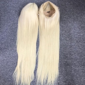 Vente en gros cheveux humains originaux couleur blonde perruque droite naturelle 100% extensions de cheveux humains perruque frontale à la machine - Product Image 4