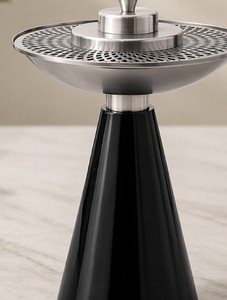Mabkhara moderne noire, brûleur d'encens indien en métal argenté et résine, bois de santal, fait main, anti-odeur, décoration de luxe pour la maison, Ramadan - Product Image 2