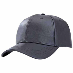<b>Black</b> Leather <b>Baseball</b> <b>Cap</b> Unisex Adjustable Casual Hat Four Seasons Adult Fit - Product Image 6