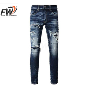 Nouvelle Arrivée Pantalon en jean stretch coupe slim couleur unie décontracté élégant taille mi-haute grande taille imperméable coupe-vent éco-responsable adoucissant - Product Image 1