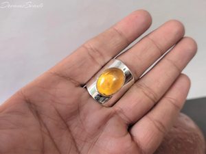 Bague ovale en ambre baltique véritable, argent sterling 925, bijoux faits à la main, fournisseur en gros - Product Image 4