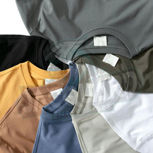 Nouveau T-shirt respirant personnalisé de couleur unie, vente en gros, T-shirt vintage unisexe en tissu tri-mélange, fabriqué à Sialkot, Pakistan - Product Image 3