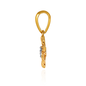 Pendentif en or jaune avec diamant rond brillant cultivé en laboratoire, charme minimaliste pour un usage quotidien - Product Image 3