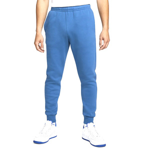 Men's Blue Woolen Polyester/Cotton Heavyweight Windproof Sweatpants Elastic Waist Casual Joggers with Pockets Winter Wear - Product Image 1