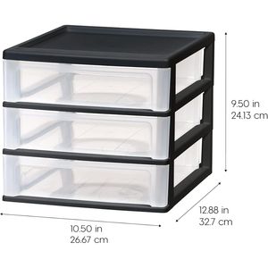 Set di 2 Organizzatori in Plastica a 3 Cassetti per Scrivania, Vanità, Smalti, Bagno, Cancelleria, Articoli per Arte e Artigianato, per Uso in Ufficio e Trucco - Product Image 2